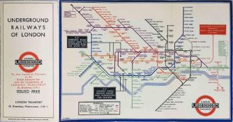 Special edition of 1933 Beck DIAGRAMMATIC CARD MAP with cover wording 'To the Swedish Visitors to