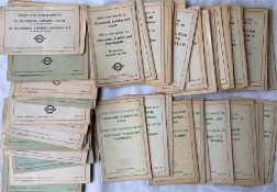 Large quantity of London Transport Green Line Coaches TIMETABLE LEAFLETS comprising 80 from the