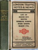 Officially bound volume of the 1917 London General Omnibus Company LEAFLETS 'LONDON TRAFFIC