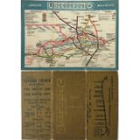 c1911 London Underground Railways CARD POCKET MAP, considered by many to be the true ancestor of