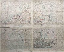 1937 officially-produced MAPS of London Transport Country Bus & Green Line routes, hand-coloured