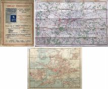 c1904 special edition of the District Railway Map of Greater London & Environs, re-covered and re-