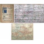 c1904 special edition of the District Railway Map of Greater London & Environs, re-covered and re-