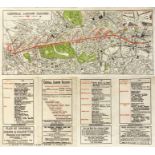 c1902 Central London Railway fold-out POCKET MAP produced to promote its service from Bank to