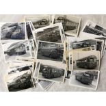 Quantity of b&w PHOTOGRAPHS (5 x 3.5 size) of London Transport RF-type bus and coaches, mainly taken