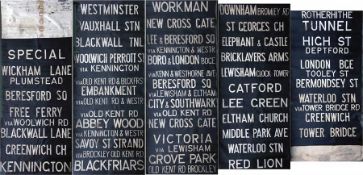 1950 London Transport TRAM DESTINATION BLIND marked 'June 8 1950, New Cross Standard with Addition'.