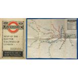 1919 London Underground MAP OF THE ELECTRIC RAILWAYS OF LONDON 'What to See & How to See it' with