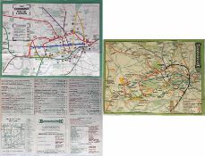 London Underground POCKET MAPS from 1911 and 1912 respectively. Both open out to 10.5" x 8" (27cm