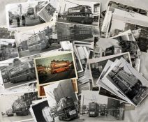 Quantity of b&w (a few in colour) PHOTOGRAPHS (mostly postcard size) of London Transport