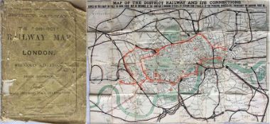 1874 District Railway MAP of London. This is the 2nd edition of the first-ever map of the London