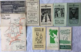 Selection of LCC Tramways LEAFLETS incl c1910 University Colleges etc 'How to Get There by