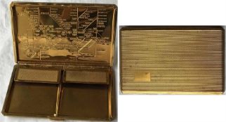 1930s CIGARETTE CASE with engraved London Underground map including pre-WW2 bullseye logo. Undated