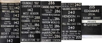 London Transport SMS bus DESTINATION BLIND (also fits RF) for the front box from Edgware (EW) garage