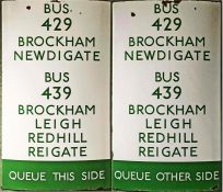 1950s/60s London Transport enamel BUS STAND SIGN from Dorking Bus Station with destinations for