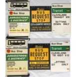 Selection of 1960s-80s BUS STOP FLAGS comprising Maidstone & District, Bristol Omnibus and Cleveland