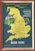1950s Associated Motorways enamel BOOKING OFFICE SIGN 'Day & Night Express Coach Services, Book
