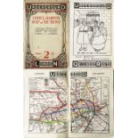1909 London Underground STREET & RAILWAY MAP IN SECTIONS. A 54-page booklet featuring prominent