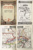 1909 London Underground STREET & RAILWAY MAP IN SECTIONS. A 54-page booklet featuring prominent