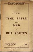 1926 East Surrey Traction Co Ltd TIMETABLE & MAP OF BUS ROUTES, Winter edition (first issue) dated