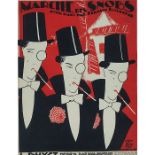 Rene Magritte, (Belgian, 1898-1967), Marche des Snobs, 1924, color lithograph, 13.5" x 10" not