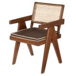 Pierre Jeanneret (1896-1967), Armchair, model PJ-SI-28-B, France/India, c. 1953-54, teak, caning,