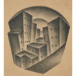 Max Olderock, (German, 1895-1972), Cubist City, 1919, lithograph, signed and dated in pencil, 8.