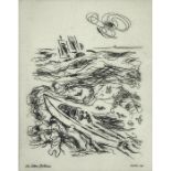 John Marin, (American, 1870-1953), Lobster Fisherman, 1948, etching, signed and numbered in