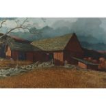 Eric Sloane, (American, 1905-1985), Red Barn, color lithograph, signed and numbered in pencil,