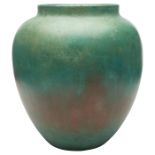 Charles Walter Clewell (1876-1965), vase, #442-29, Canton, OH, copper-clad ceramic, signed, 9"dia