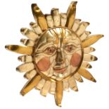 Sergio Bustamante (b.1942), Sun wall sculpture, Mexico, brass, copper, steel, signed “Sergio