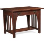 Limbert, library table, #163, Grand Rapids, MI, oak, unsigned, 40"w x 29"d x 29.5"h Some edge chips.