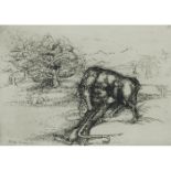 Philip Evergood, (American, 1901-1973), Aftermath and Tiger and Horse(a pair of works), etching,