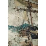 Montague Dawson, (British, 1890-1973), The Rising Wind, color lithograph, signed in pencil, 36" x