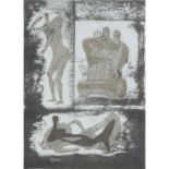 Henry Moore, (British, 1898-1986), Reclining and Standing Figure and Family Group, 1973, lithograph,