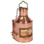 Telford, Grier & Mackay & Co., ship's masthead lantern, Glasgow, Scotland, copper, brass, glass,