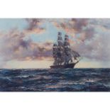 Montague Dawson, (British, 1890-1973), The Tall Ship - Clipper Kaisow, 1969, color lithograph,
