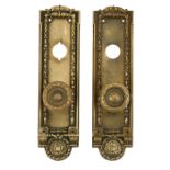 Architectural Hardware of Chicago Interest, Cook County door plates set, two each with knobs,