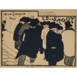 Felix Edouard Vallotton, (Swiss, 1865-1925), Les amateurs d'estampes, 1892, woodcut, 7.25" x 10" not