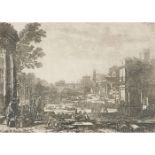 Claude Lorrain, (French, 1600-1682), Le Campo Vaccino - The Roman Forum, etching, 7 3/4" x 10"