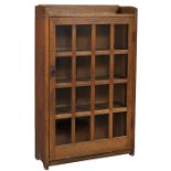 Gustav Stickley, bookcase, #715, Eastwood, NY, oak, paper label and red decal, 35"w x 13"d x 56"h