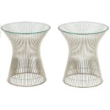 Warren Platner (1919-2006) for Knoll International, occasional tables, pair, USA, nickel-plated