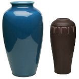 Rookwood Pottery, vases, two: #2316 and #614D, Cincinnati, OH, Matte and Hi-glaze glazed ceramic,