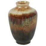 Sevres vase, France, glazed ceramic, unsigned, 2.5"dia x 3.75"h Of ovoid form with a drip glaze.