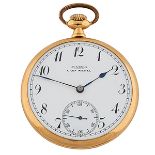 Juvenia / Brevet, Casa Michel concealed erotic open face pocket watch, 18K yellow gold case,