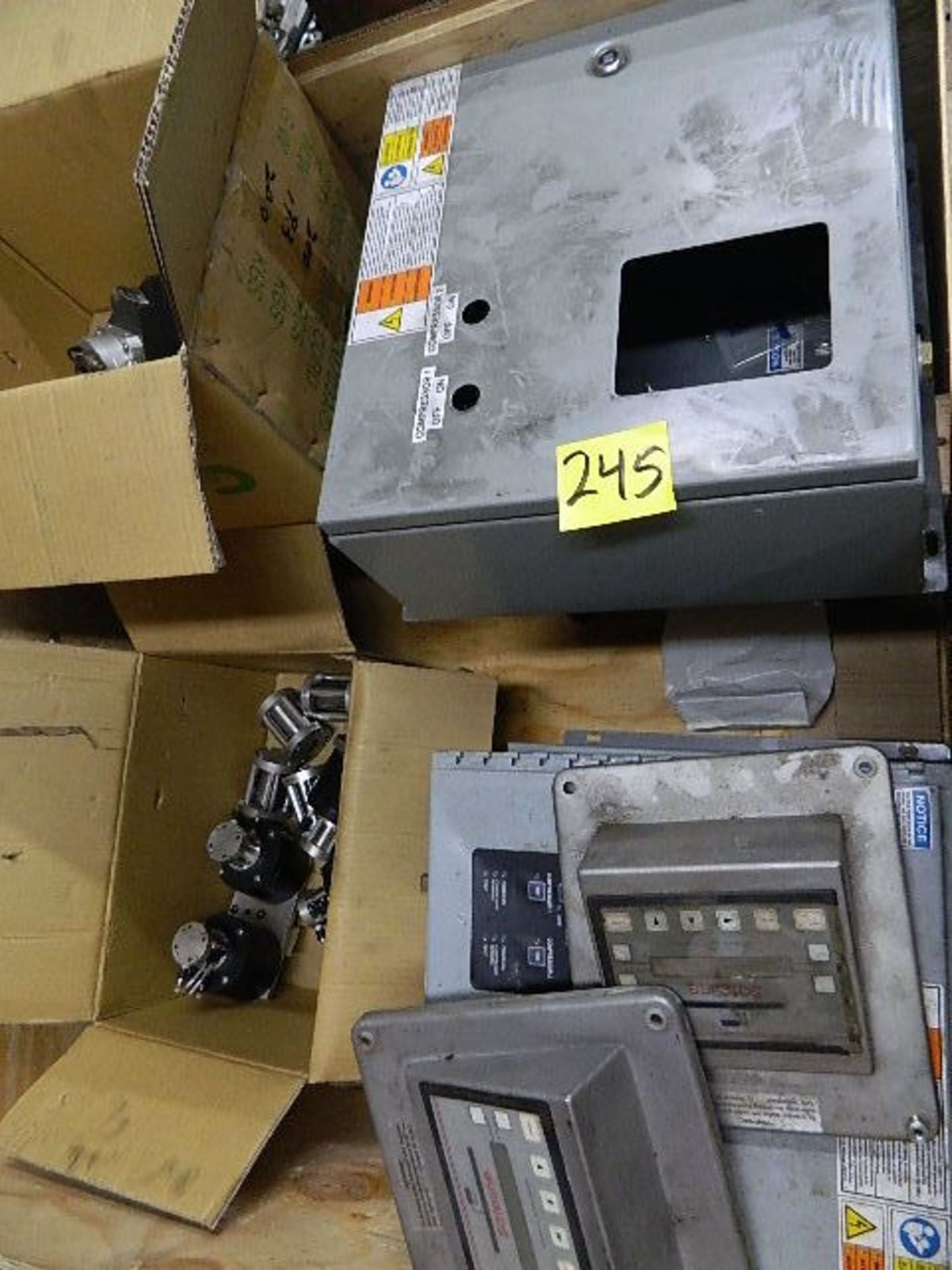 Electrical. Lot (3) Electrical Control Boxes, (2) Safeline Controls, (6) Pneumatic Gear Controls