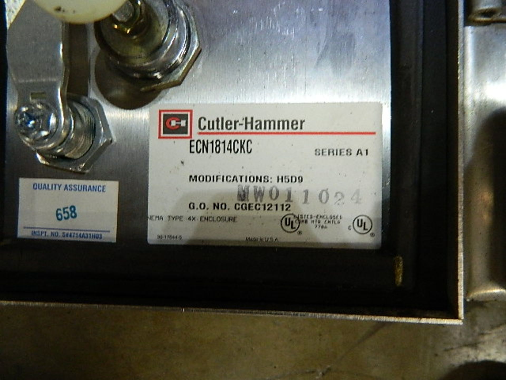 Cutler Hammer. Stainless Steel Cutler Hammer Control Cabinet - Image 3 of 3