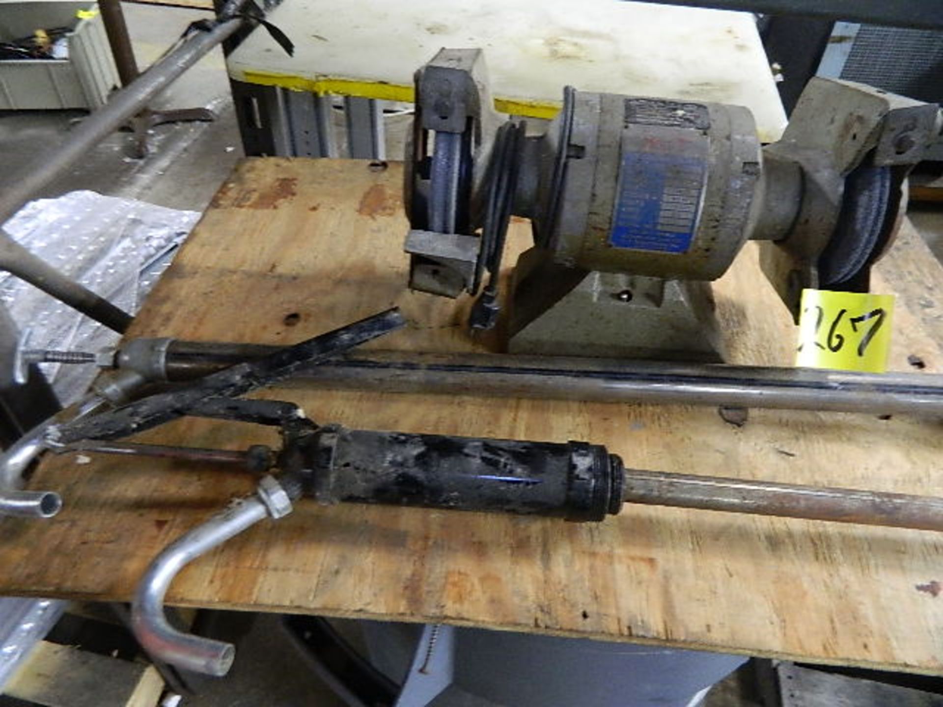 Grinder. Double End Grinder 6" 1/2 HP 120 v. w/ 2 Hand Barrel Pumps - Image 3 of 3