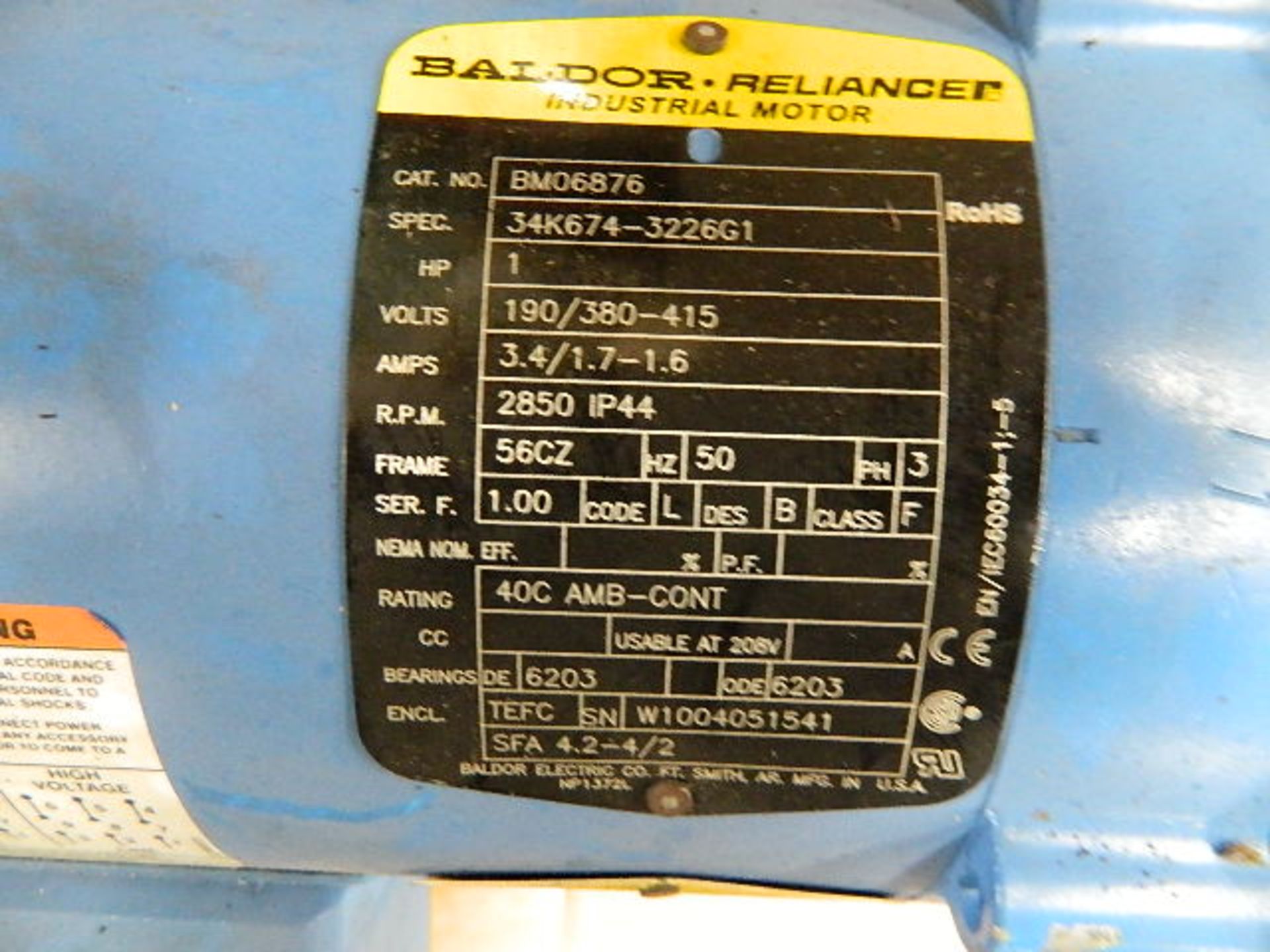 Booster Pump. (1) Goulds Booster Pump, M/N 10GBS1015K4 w/ Baldor 1 HP. Motor, (1) Grundfos M/ND,W - Image 3 of 6