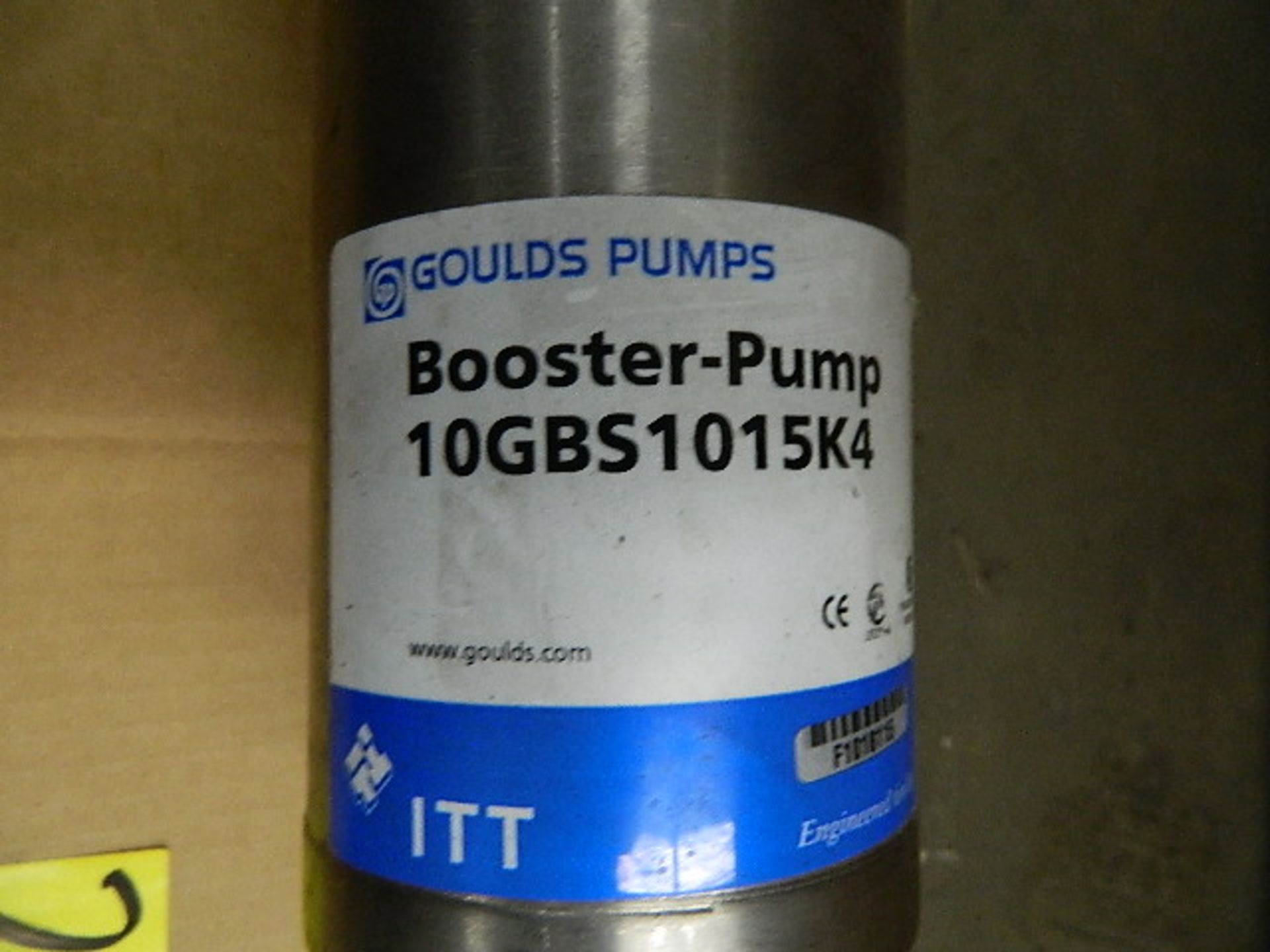 Booster Pump. (1) Goulds Booster Pump, M/N 10GBS1015K4 w/ Baldor 1 HP. Motor, (1) Grundfos M/ND,W - Image 2 of 6