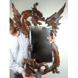 Large Carved Winged Dragon Mirror